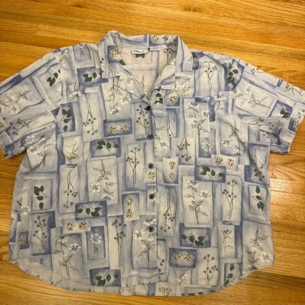 Willow Bay Vintage Floral Button Up Shirt‎ Women's 26/28 Made in USA
